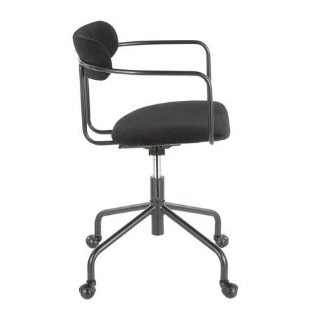 Lumisource Demi Office Chair in Black Metal and Black Velvet OC-DEMI BKVBK